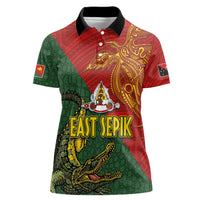 Sepik River Crocodile & Arts Festival Women Polo Shirt Bird-of-paradise Melanesian Tattoo LT03 Female Red - Polynesian Pride