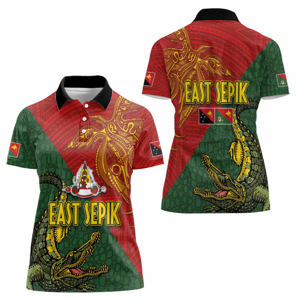 Sepik River Crocodile & Arts Festival Women Polo Shirt Bird-of-paradise Melanesian Tattoo LT03 - Polynesian Pride
