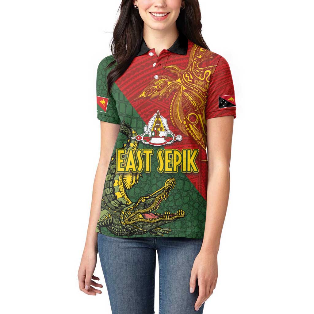 Sepik River Crocodile & Arts Festival Women Polo Shirt Bird-of-paradise Melanesian Tattoo LT03 - Polynesian Pride