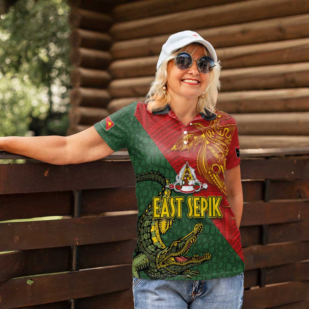 Sepik River Crocodile & Arts Festival Women Polo Shirt Bird-of-paradise Melanesian Tattoo LT03 - Polynesian Pride