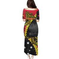 Papua New Guinea Independence Day Family Matching Puletasi and Hawaiian Shirt Bird-of-paradise Melanesian Tattoo LT03 - Polynesian Pride