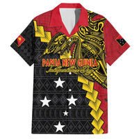 Papua New Guinea Independence Day Family Matching Tank Maxi Dress and Hawaiian Shirt Bird-of-paradise Melanesian Tattoo LT03 Dad's Shirt - Short Sleeve Red - Polynesian Pride