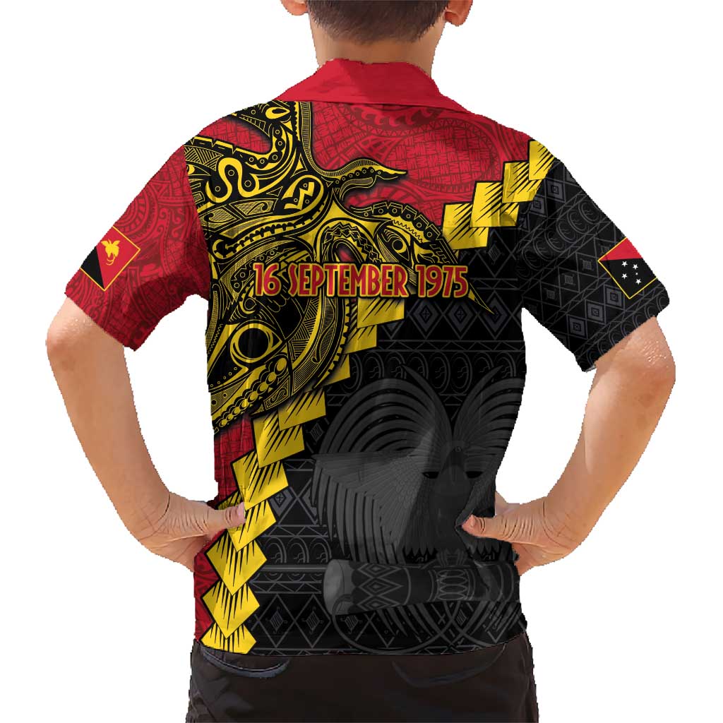 Papua New Guinea Independence Day Kid Hawaiian Shirt Bird-of-paradise Melanesian Tattoo LT03 - Polynesian Pride