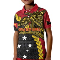 Papua New Guinea Independence Day Kid Polo Shirt Bird-of-paradise Melanesian Tattoo LT03 Kid Red - Polynesian Pride