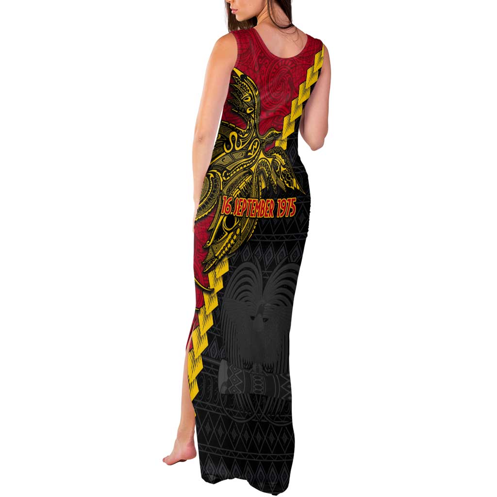 Papua New Guinea Independence Day Tank Maxi Dress Bird-of-paradise Melanesian Tattoo LT03 - Polynesian Pride