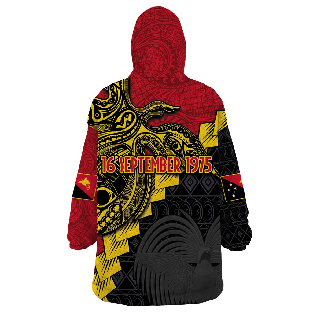 Papua New Guinea Independence Day Wearable Blanket Hoodie Bird-of-paradise Melanesian Tattoo LT03 - Polynesian Pride