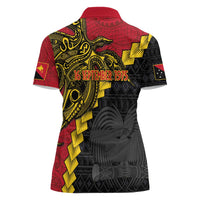 Papua New Guinea Independence Day Women Polo Shirt Bird-of-paradise Melanesian Tattoo LT03 - Polynesian Pride