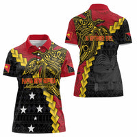 Papua New Guinea Independence Day Women Polo Shirt Bird-of-paradise Melanesian Tattoo LT03 - Polynesian Pride