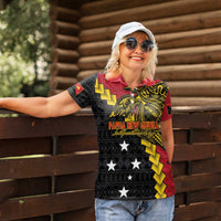 Papua New Guinea Independence Day Women Polo Shirt Bird-of-paradise Melanesian Tattoo LT03 - Polynesian Pride