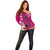 Polynesian Fiji Off Shoulder Sweater Shark and Hibiscus Tapa Pattern Purple Version LT03 - Polynesian Pride