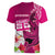 Custom Polynesian Fiji Women V Neck T Shirt Shark and Hibiscus Tapa Pattern Purple Version LT03 - Polynesian Pride