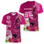 Custom Polynesian Fiji Women V Neck T Shirt Shark and Hibiscus Tapa Pattern Purple Version LT03 - Polynesian Pride