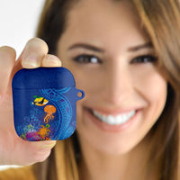 Hawaiian Funny Fruits Sea Animals AirPods Case Mango Reef Triggerfish and Pineapple Turtle and Mandarin Jellyfish LT03 - Polynesian Pride