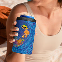 Hawaiian Funny Fruits Sea Animals 4 in 1 Can Cooler Tumbler Mango Reef Triggerfish and Pineapple Turtle and Mandarin Jellyfish LT03 - Polynesian Pride