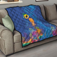 Hawaiian Funny Fruits Sea Animals Quilt Mango Reef Triggerfish and Pineapple Turtle and Mandarin Jellyfish LT03 - Polynesian Pride
