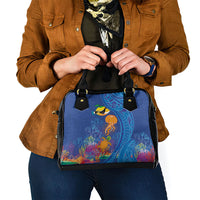 Hawaiian Funny Fruits Sea Animals Shoulder Handbag Mango Reef Triggerfish and Pineapple Turtle and Mandarin Jellyfish LT03 - Polynesian Pride