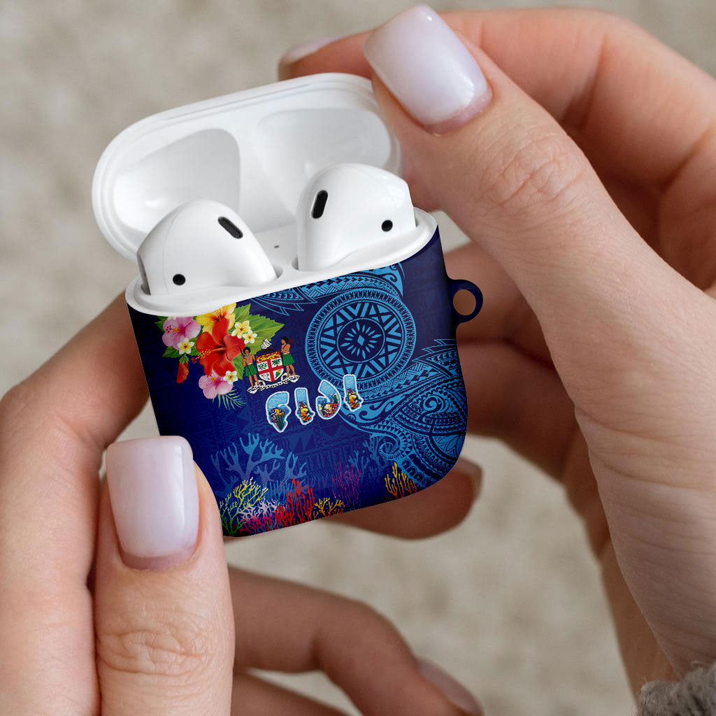 Fiji Day AirPods Case Coral Reef with Tapa Motifs and Hibiscus Ocean Vibe LT03 - Polynesian Pride