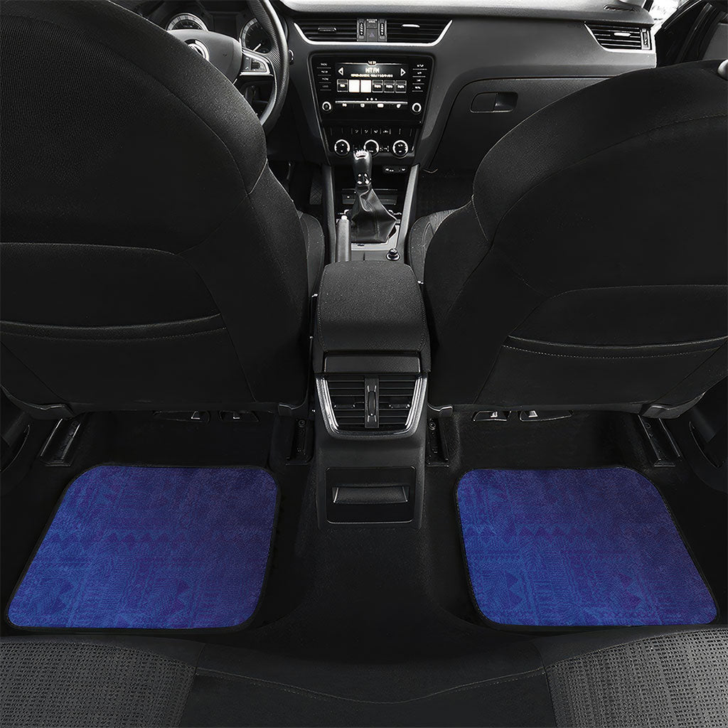 Fiji Day Car Mats Coral Reef with Tapa Motifs and Hibiscus Ocean Vibe LT03 Set 2pcs - Back Blue - Polynesian Pride