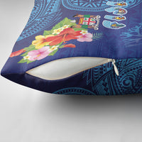 Fiji Day Pillow Cover Coral Reef with Tapa Motifs and Hibiscus Ocean Vibe LT03 - Polynesian Pride