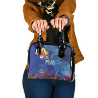 Fiji Day Shoulder Handbag Coral Reef with Tapa Motifs and Hibiscus Ocean Vibe LT03 One Size Blue - Polynesian Pride