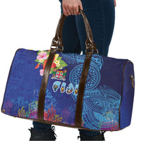 Fiji Day Travel Bag Coral Reef with Tapa Motifs and Hibiscus Ocean Vibe LT03 - Polynesian Pride