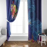 Fiji Day Window Curtain Coral Reef with Tapa Motifs and Hibiscus Ocean Vibe LT03 - Polynesian Pride