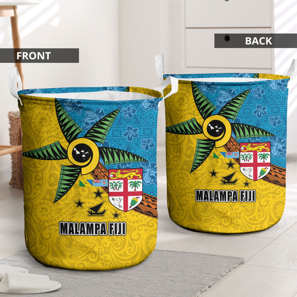Malampa Fiji Day Laundry Basket Tapa and Melanesian Patterns with Coat of Arms LT03 - Polynesian Pride
