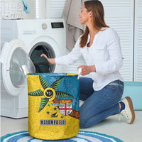 Malampa Fiji Day Laundry Basket Tapa and Melanesian Patterns with Coat of Arms LT03 - Polynesian Pride