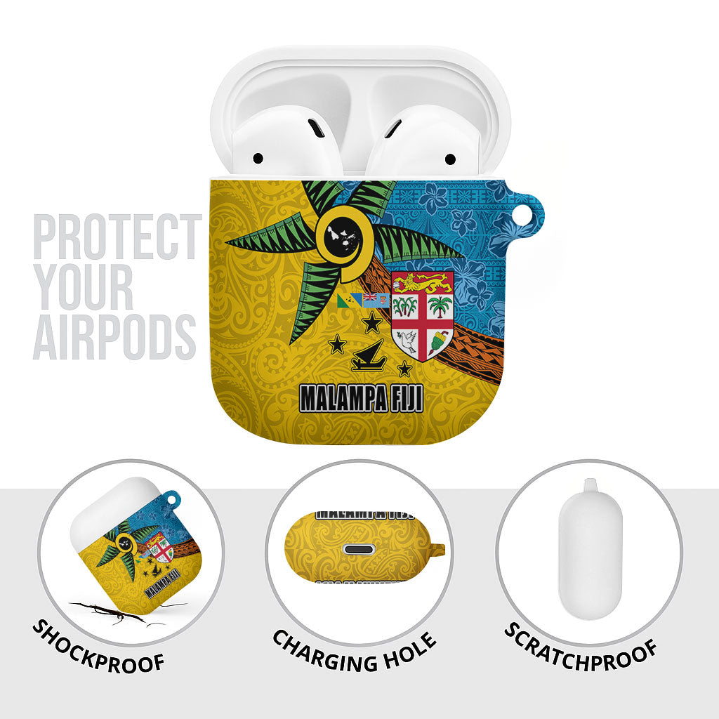 Malampa Fiji Day AirPods Case Tapa and Melanesian Patterns with Coat of Arms LT03 - Polynesian Pride