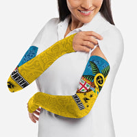 Malampa Fiji Day Arm Sleeves Tapa and Melanesian Patterns with Coat of Arms LT03 - Polynesian Pride