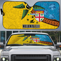 Malampa Fiji Day Auto Sun Shade Tapa and Melanesian Patterns with Coat of Arms LT03 Multicolor - Polynesian Pride