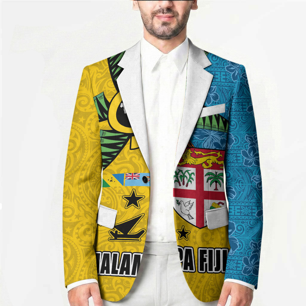 Malampa Fiji Day Blazer Tapa and Melanesian Patterns with Coat of Arms LT03 - Polynesian Pride