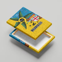 Malampa Fiji Day Canvas Wall Art Tapa and Melanesian Patterns with Coat of Arms LT03 - Polynesian Pride