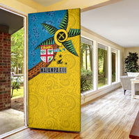 Malampa Fiji Day Door Cover Tapa and Melanesian Patterns with Coat of Arms LT03 - Polynesian Pride