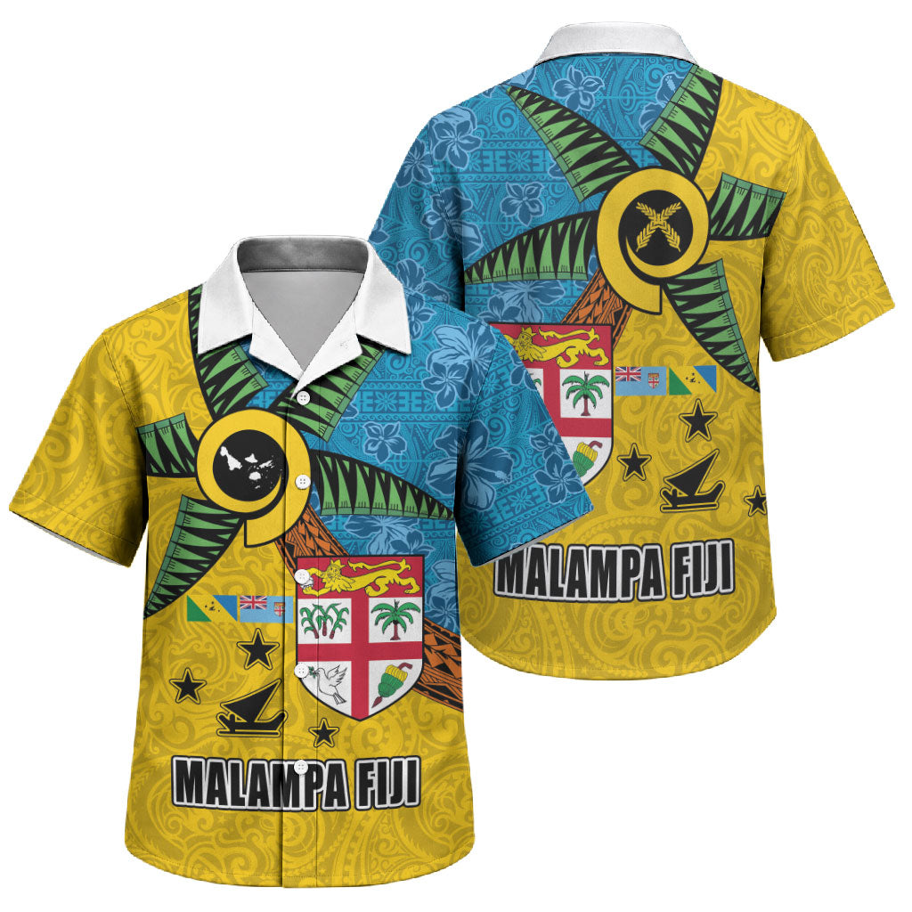 Malampa Fiji Day Family Matching Off Shoulder Maxi Dress and Hawaiian Shirt Tapa and Melanesian Patterns with Coat of Arms LT03 Son's Shirt Multicolor - Polynesian Pride
