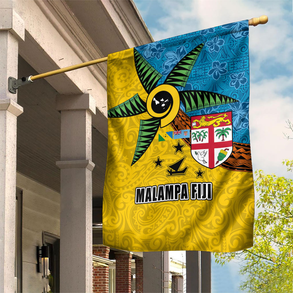 Malampa Fiji Day Garden Flag Tapa and Melanesian Patterns with Coat of Arms LT03 House Flag Multicolor - Polynesian Pride