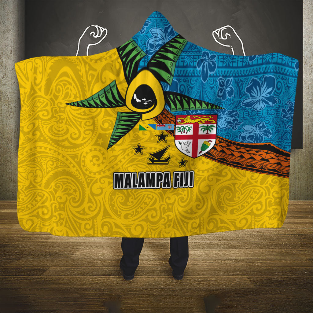 Malampa Fiji Day Hooded Blanket Tapa and Melanesian Patterns with Coat of Arms LT03 - Polynesian Pride