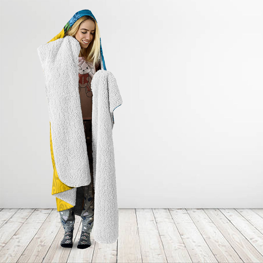 Malampa Fiji Day Hooded Blanket Tapa and Melanesian Patterns with Coat of Arms LT03 - Polynesian Pride