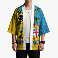 Malampa Fiji Day Kimono Tapa and Melanesian Patterns with Coat of Arms LT03 - Polynesian Pride