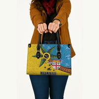 Malampa Fiji Day Leather Bag Tapa and Melanesian Patterns with Coat of Arms LT03 - Polynesian Pride