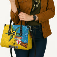 Malampa Fiji Day Leather Bag Tapa and Melanesian Patterns with Coat of Arms LT03 - Polynesian Pride