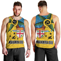 Malampa Fiji Day Men Tank Top Tapa and Melanesian Patterns with Coat of Arms LT03 - Polynesian Pride