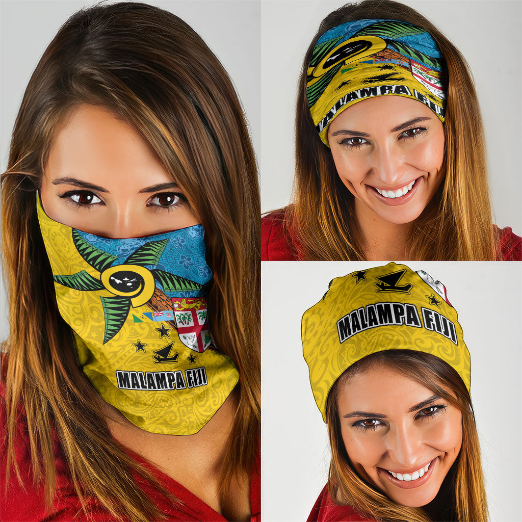 Malampa Fiji Day Neck Gaiter Tapa and Melanesian Patterns with Coat of Arms LT03 - Polynesian Pride