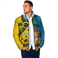 Malampa Fiji Day Padded Jacket Tapa and Melanesian Patterns with Coat of Arms LT03 - Polynesian Pride