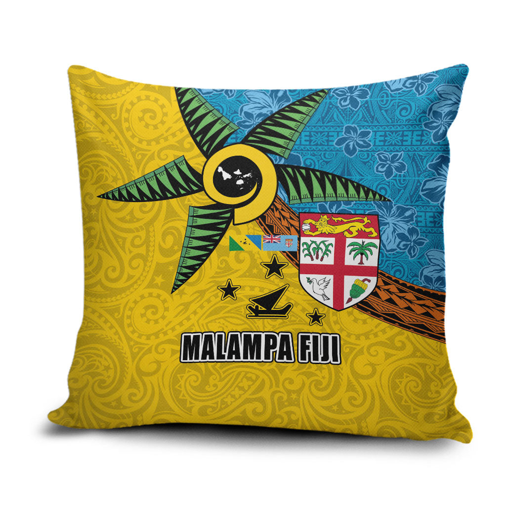 Malampa Fiji Day Pillow Cover Tapa and Melanesian Patterns with Coat of Arms LT03 Multicolor - Polynesian Pride