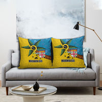 Malampa Fiji Day Pillow Cover Tapa and Melanesian Patterns with Coat of Arms LT03 - Polynesian Pride