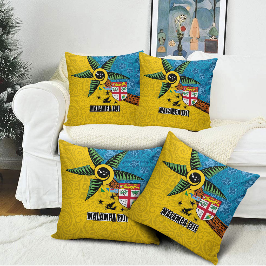 Malampa Fiji Day Pillow Cover Tapa and Melanesian Patterns with Coat of Arms LT03 - Polynesian Pride