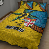 Malampa Fiji Day Quilt Bed Set Tapa and Melanesian Patterns with Coat of Arms LT03 - Polynesian Pride