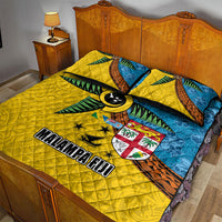 Malampa Fiji Day Quilt Bed Set Tapa and Melanesian Patterns with Coat of Arms LT03 - Polynesian Pride