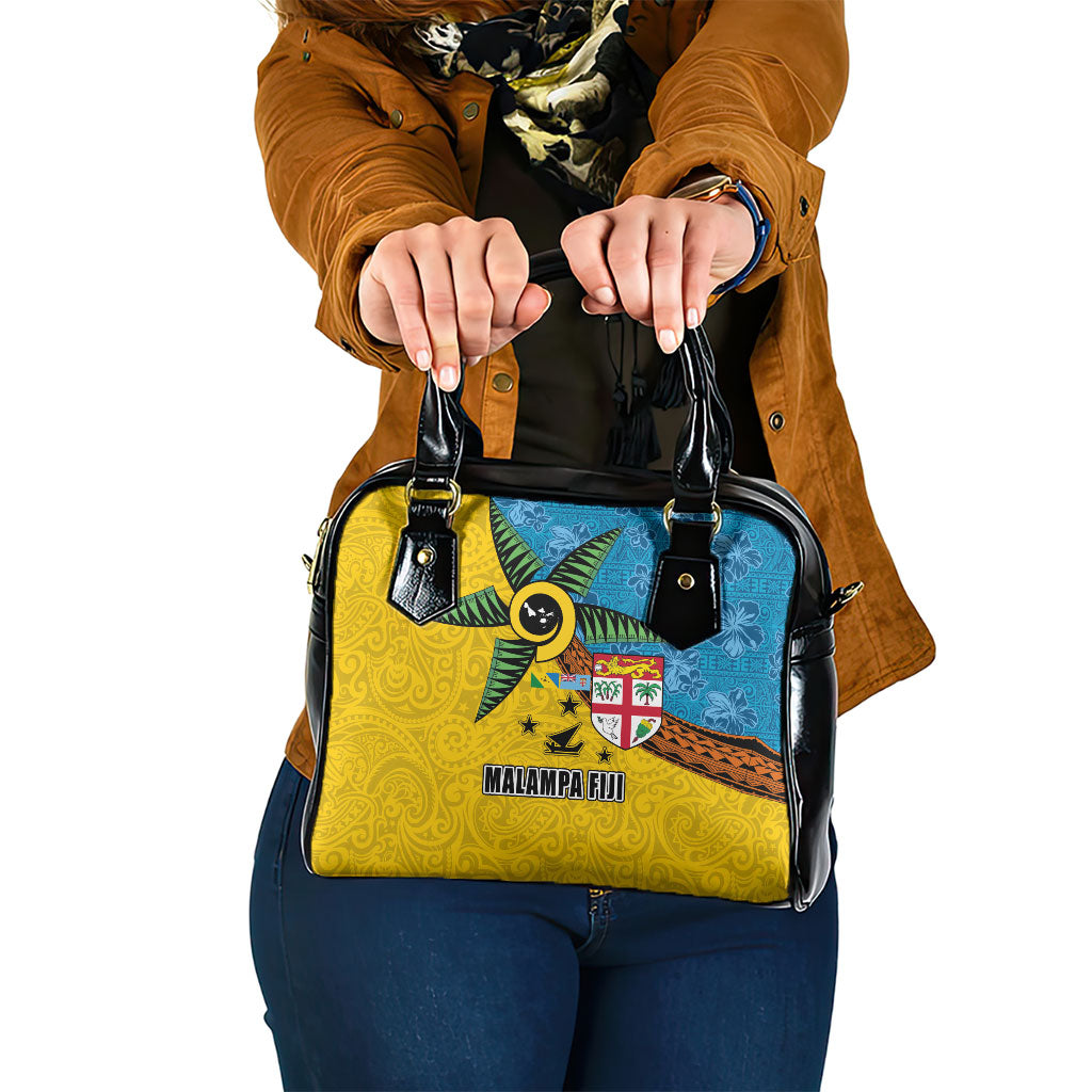Malampa Fiji Day Shoulder Handbag Tapa and Melanesian Patterns with Coat of Arms LT03 One Size Multicolor - Polynesian Pride